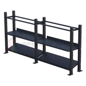 Купить Модульный стеллаж для гантелей, гирь и медболов 2580х430х1200 (2 секции) в Невьянске 
