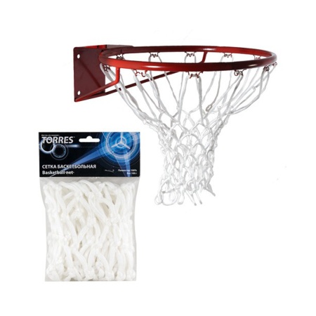 Купить Сетка баскетбольная Torres, нить 6 мм, белая в Невьянске 
